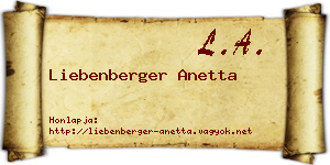 Liebenberger Anetta névjegykártya